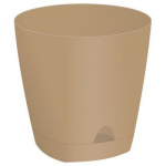 Горшок для цветов Амстердам 0,65л 110мм с поддоном молочный шоколад