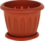 Горшок для цветов Ламела 62,0л (d=600мм) с поддоном мрамор М8220 (зеленый)