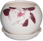 Горшок для цветов керамика Шар белая магнолия 0,4л