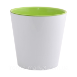 Горшок для цветов Деко со вставкой 16*15,5 белый, оливковый