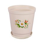 Горшок для цветов Ромашка 2,0л с подст. светло серый М1596 М1224