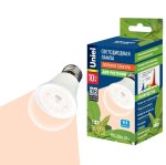 Лампа для растений Био А60-10W-Е27 UNIEL LED-A60-10W/SPFR/E27/CL PLP01WH