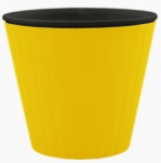 Горшок для цветов Ибис 13*11,2 с двойным дном желто-черный
