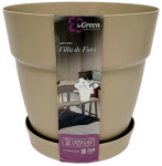 Горшок для цветов inGREEN Villa de fiori с поддоном 2л молочный шоколад