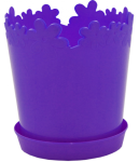 Горшок для цветов Лютик 13 темно сиреневый с подст. и дренажом