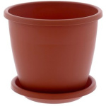 Горшок 5 л белый, коричневый Интехпром