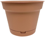 Горшок для цветов Mint с поддоном коричневый