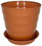 Горшок для цветов Лаура 0,7л 11,5*10см с поддон. терракот