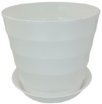 Горшок для цветов Лаура 0,7л 11,5*10см с поддон. Белый