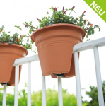 Горшок для цветов Женева 29 с креплением на перила коричневый