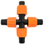 AD 5130 Крестовое соединение для капельной ленты на 4 выхода DN17