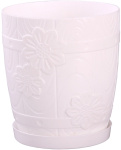 Горшок для цветов Бочонок 0,8л с подст. белый М6203