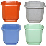 Горшок для цветов Дама 0,8л 12*12 с подст. мраморный 112027