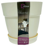 Горшок для цветов inGREEN Villa de fiori с поддоном 2л белоснежный жасмин