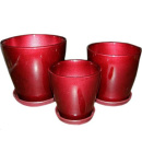 Кашпо Паутина перламутр на красном из 3-х ЖЖ201937