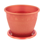 Горшок для цветов Розалия 1,2л с поддоном медный М1592