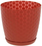 Горшок для цветов Ротанг 4,7л 210мм с подст. корич. М3083