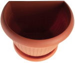 Горшок для цветов Ливия настенная 2,0л 180мм с подст. красная глина М3110