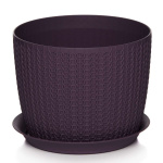 Горшок для цветов Кашпо Вязание 210мм с подд.Пурпурный М3122