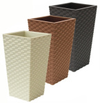 Горшок для цветов Ротанг 198*198*360мм белый ротанг М3086