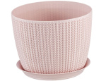 Горшок для цветов Кашпо Вязание 155мм с подд.Чайная роза М3120