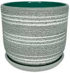 Горшок для цветов Лофт №2 15см серо-белый бук керамика