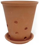 Горшок для цветов Охра Конус высокий с поддоном 13*14см керамика