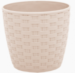 Горшок для цветов Ротанг 1,0л 135мм с подст. бежевый М3080