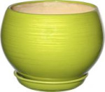 Горшок для цветов керамика Шар глянец зеленый 0,8л