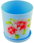Горшок для цветов Совершенство 1,8л с подст. голубой М1440