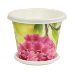 Горшок для цветов Азалия 1л с поддоном белый М1722