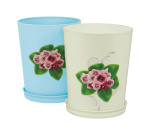 Горшок для цветов Ромашка 0,7л с подст. белый М1602