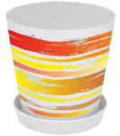 Горшок для цветов Деко с поддоном 13*12,5 Краски оранж