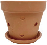 Горшок для цветов Охра Конус с поддоном 13*12см керамика