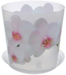 Горшок для цветов ДЕКО 125мм 1,2л с под. орхидея белая М3105