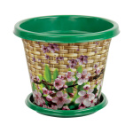 Горшок для цветов Плетенка 3,0л с подст. зеленый М1743
