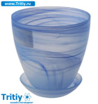 Горшок с подд. №3 алеб. голубой 93-026