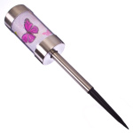 Фонарь садовый на солнечных батареях 6,3x6,3x37см, нерж.сталь