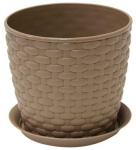 Горшок для цветов Ротанг 3,0л 180мм с подст. бежевый М3082