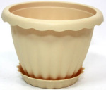 Горшок для цветов Далия 2,0л 180мм с подст. белая глина М8381