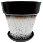 Горшок для цветов Капли 5л черный керамика Кунгур