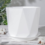 Горшок для цветов Призма с поддоном 1л М3137 белый