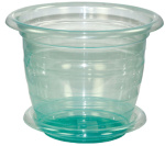 Горшок для Орхидеи 2,0л с подст. прозрачный, сиреневый Интехпром