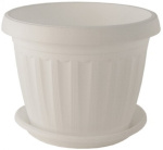 Горшок для цветов Терра 0,2л 8*6,5см белый с подст.