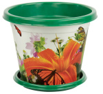 Горшок для цветов Лилия 2,0л с подст. зеленый М1735