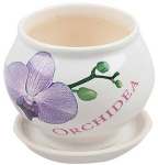 Горшок для цветов керамика Шар белая орхидея 1,4л