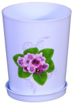 Горшок для цветов Ромашка 0,7л с подст. голубой М1451
