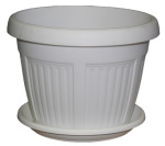 Горшок для цветов Николь 14,0л 34*26 с подст. белый 113003