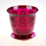 Горшок для Орхидеи Соблазн 1,5л с подст. прозрачный фиолетовый М1917