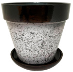 Горшок для цветов Капли 2л черный керамика Кунгур